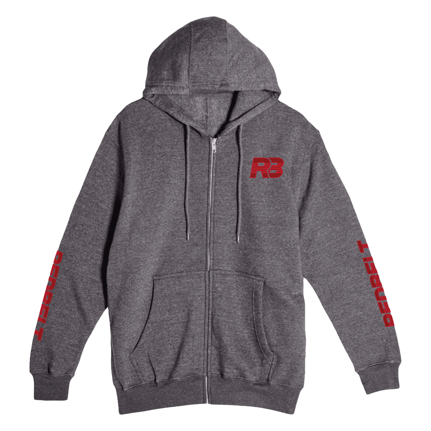 REDBELT Lightweight Graphic Full Zip Hoodie "Charcoal Heather"