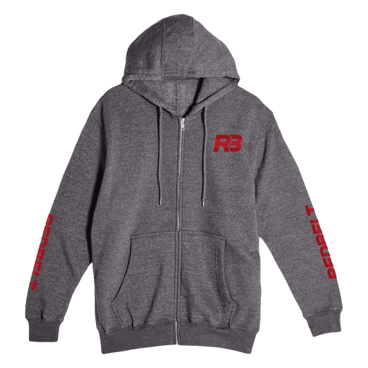 REDBELT Lightweight Graphic Full Zip Hoodie "Charcoal Heather"